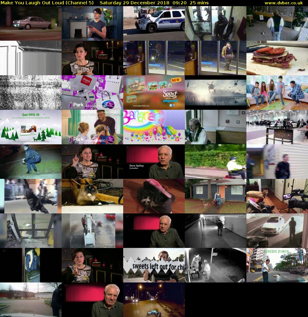 Make You Laugh Out Loud (Channel 5) Saturday 29 December 2018 09:20 - 09:45