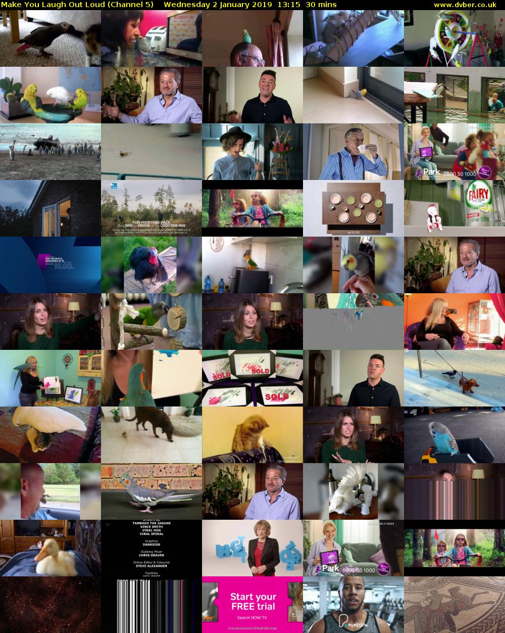 Make You Laugh Out Loud (Channel 5) Wednesday 2 January 2019 13:15 - 13:45