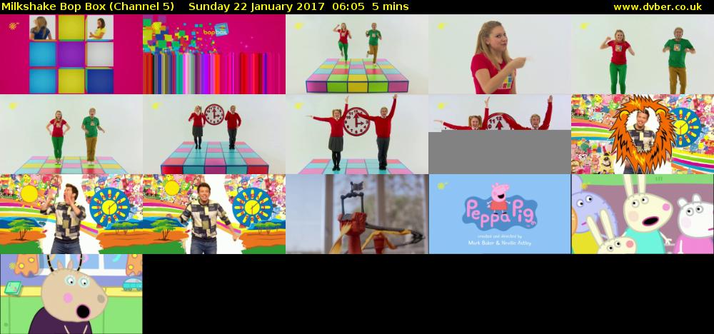 Milkshake Bop Box (Channel 5) Sunday 22 January 2017 06:05 - 06:10