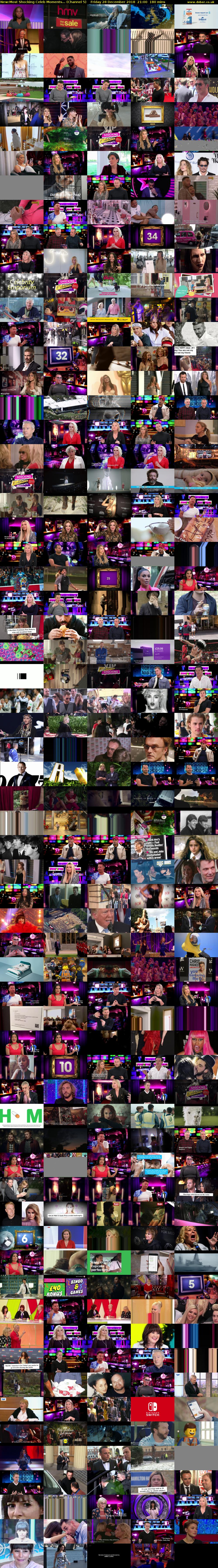 Most Shocking Celeb Moments... (Channel 5) Friday 28 December 2018 21:00 - 00:00