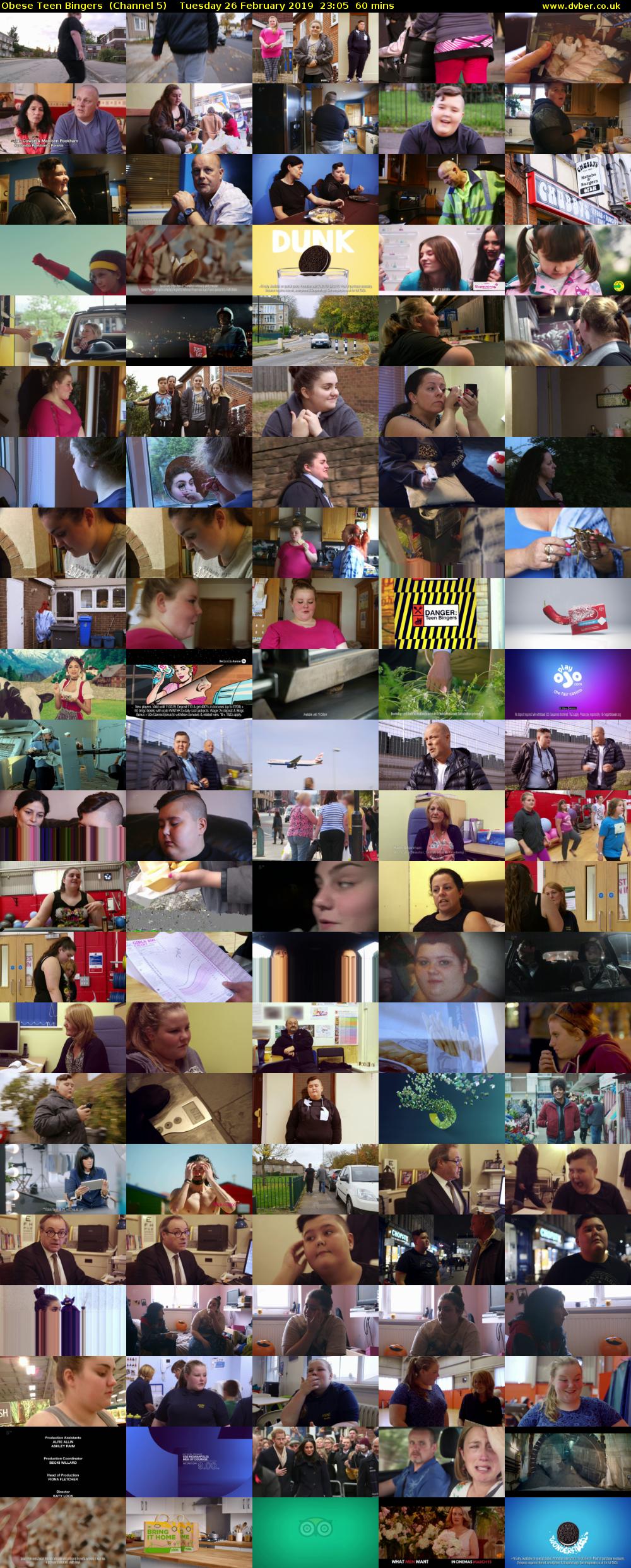 Obese Teen Bingers  (Channel 5) Tuesday 26 February 2019 23:05 - 00:05