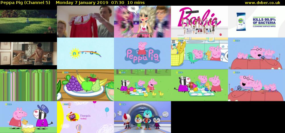 Peppa Pig (Channel 5) Monday 7 January 2019 07:30 - 07:40
