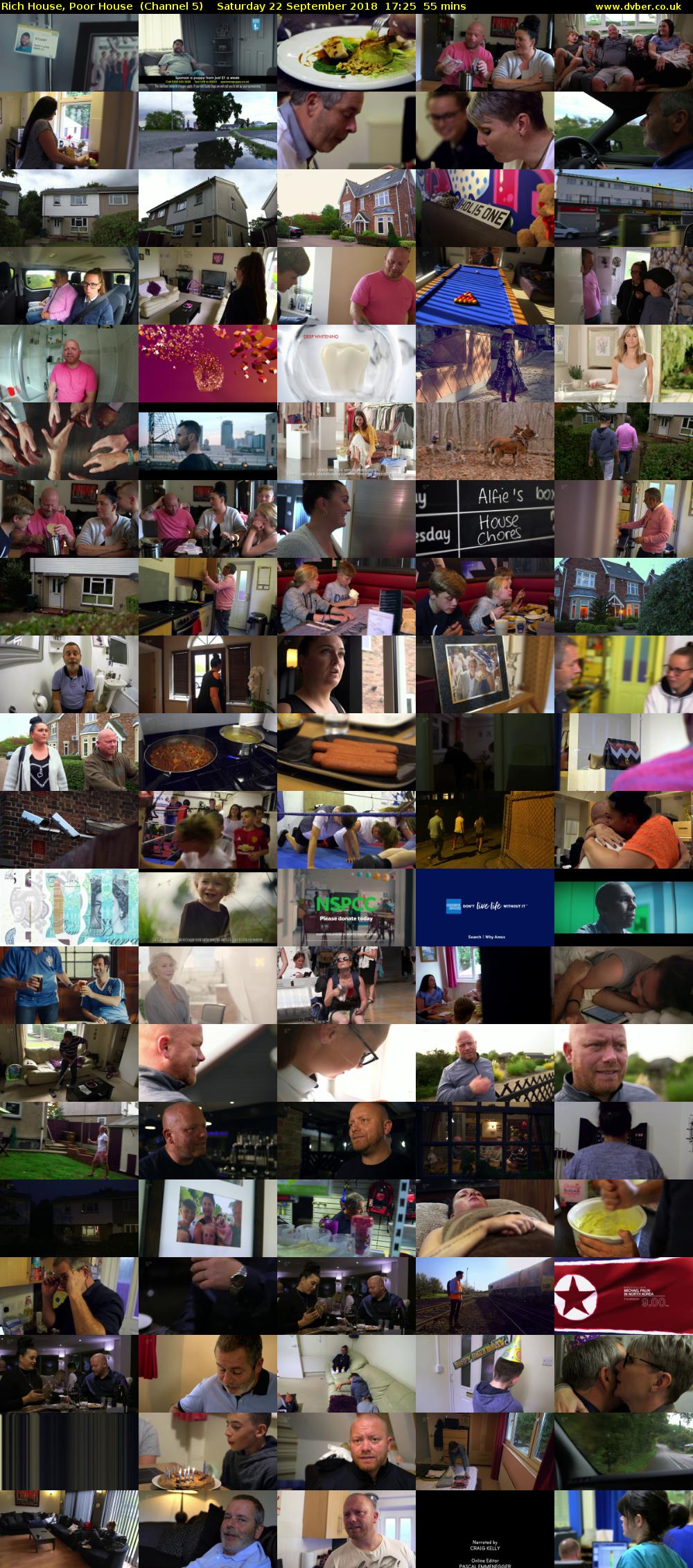 Rich House, Poor House  (Channel 5) Saturday 22 September 2018 17:25 - 18:20