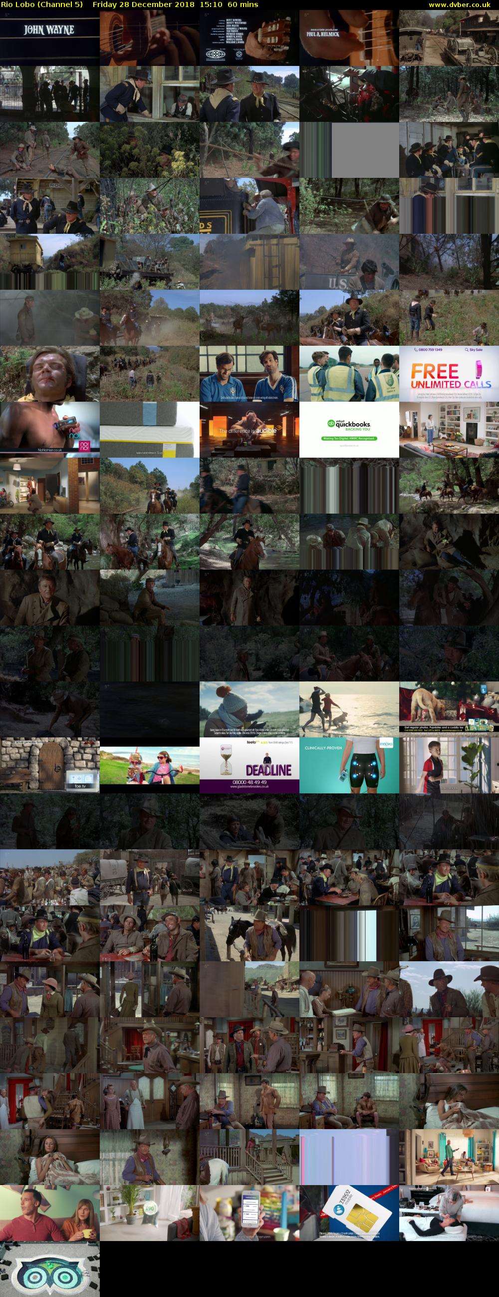 Rio Lobo (Channel 5) Friday 28 December 2018 15:10 - 16:10