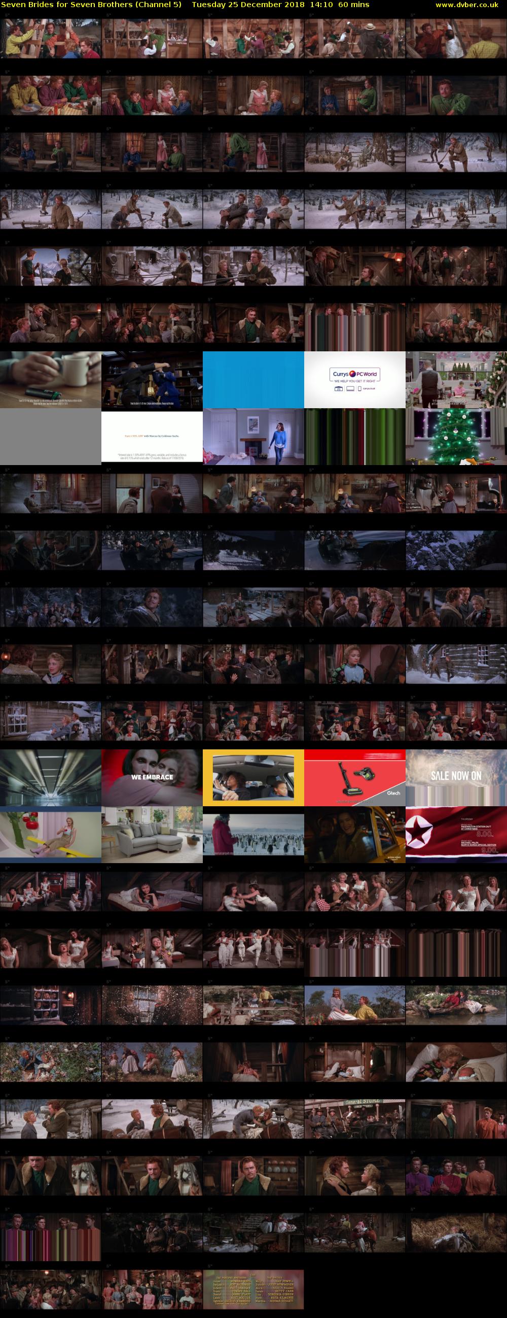 Seven Brides for Seven Brothers (Channel 5) Tuesday 25 December 2018 14:10 - 15:10