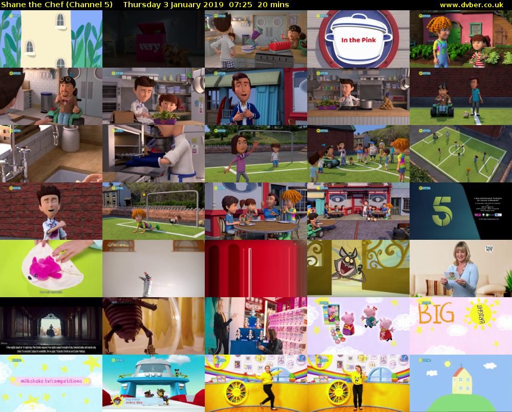 Shane the Chef (Channel 5) Thursday 3 January 2019 07:25 - 07:45