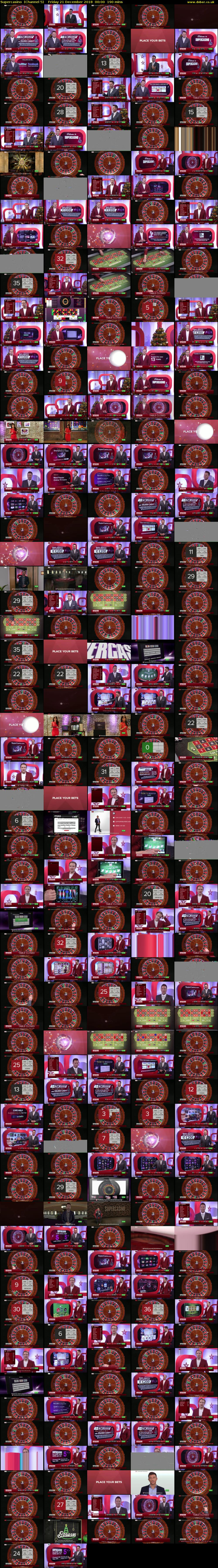 Supercasino  (Channel 5) Friday 21 December 2018 00:00 - 03:10