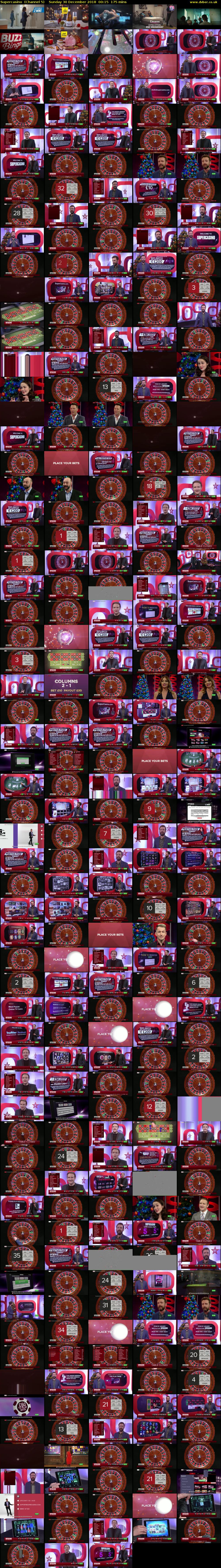 Supercasino  (Channel 5) Sunday 30 December 2018 00:15 - 03:10