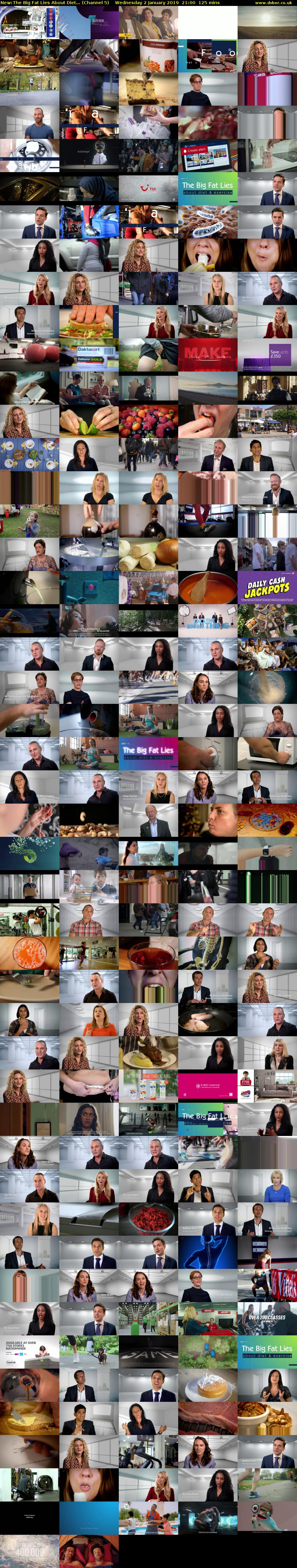 The Big Fat Lies About Diet... (Channel 5) Wednesday 2 January 2019 21:00 - 23:05