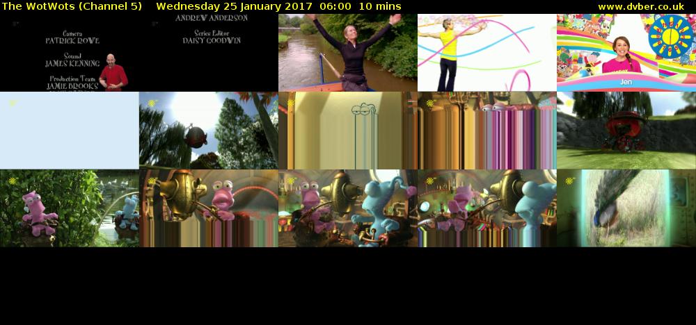 The WotWots (Channel 5) Wednesday 25 January 2017 06:00 - 06:10