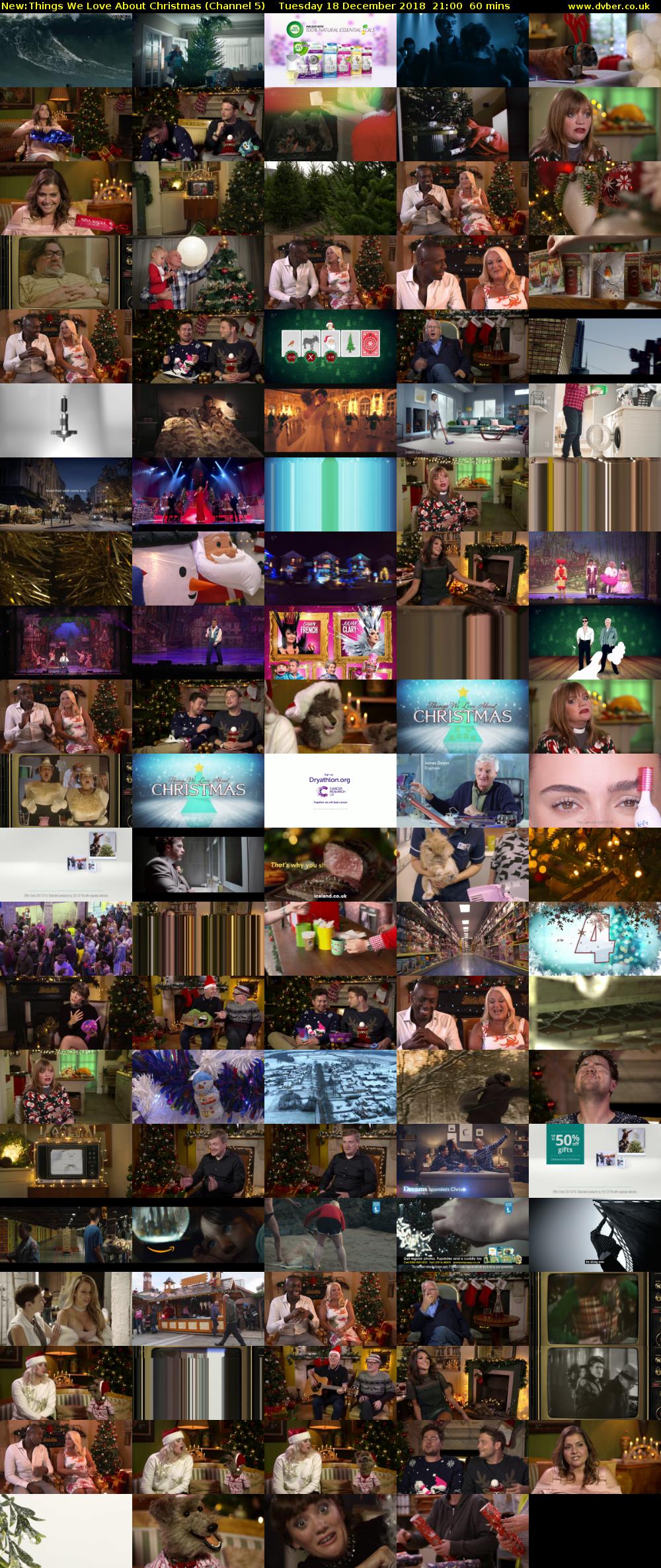 Things We Love About Christmas (Channel 5) Tuesday 18 December 2018 21:00 - 22:00