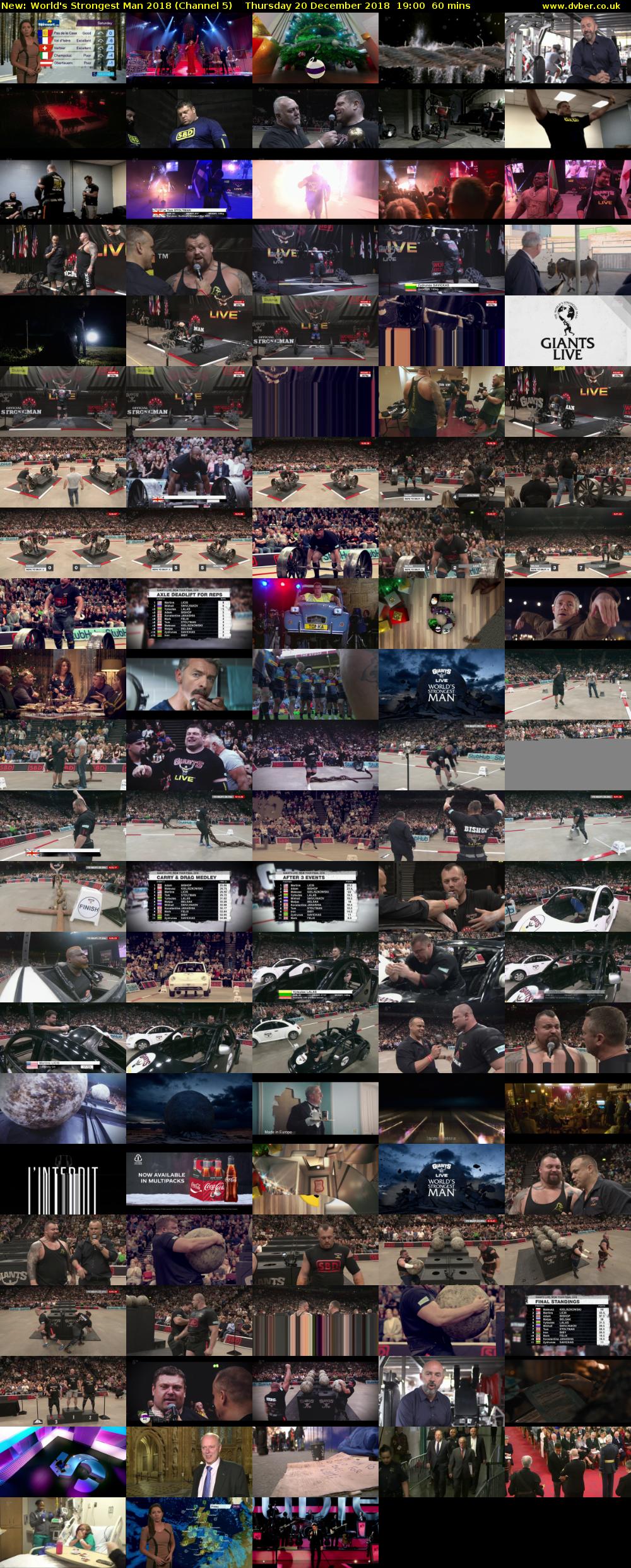 World's Strongest Man 2018 (Channel 5) Thursday 20 December 2018 19:00 - 20:00