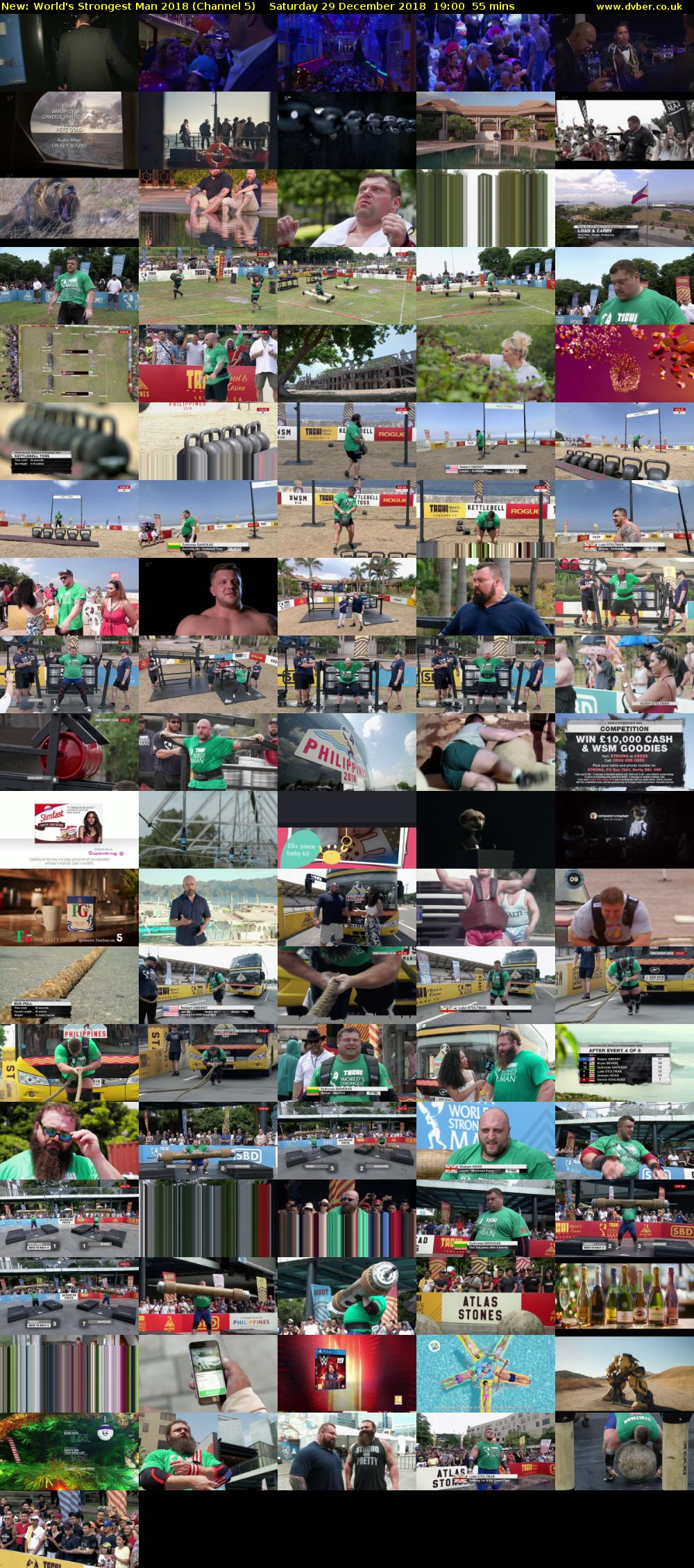 World's Strongest Man 2018 (Channel 5) Saturday 29 December 2018 19:00 - 19:55