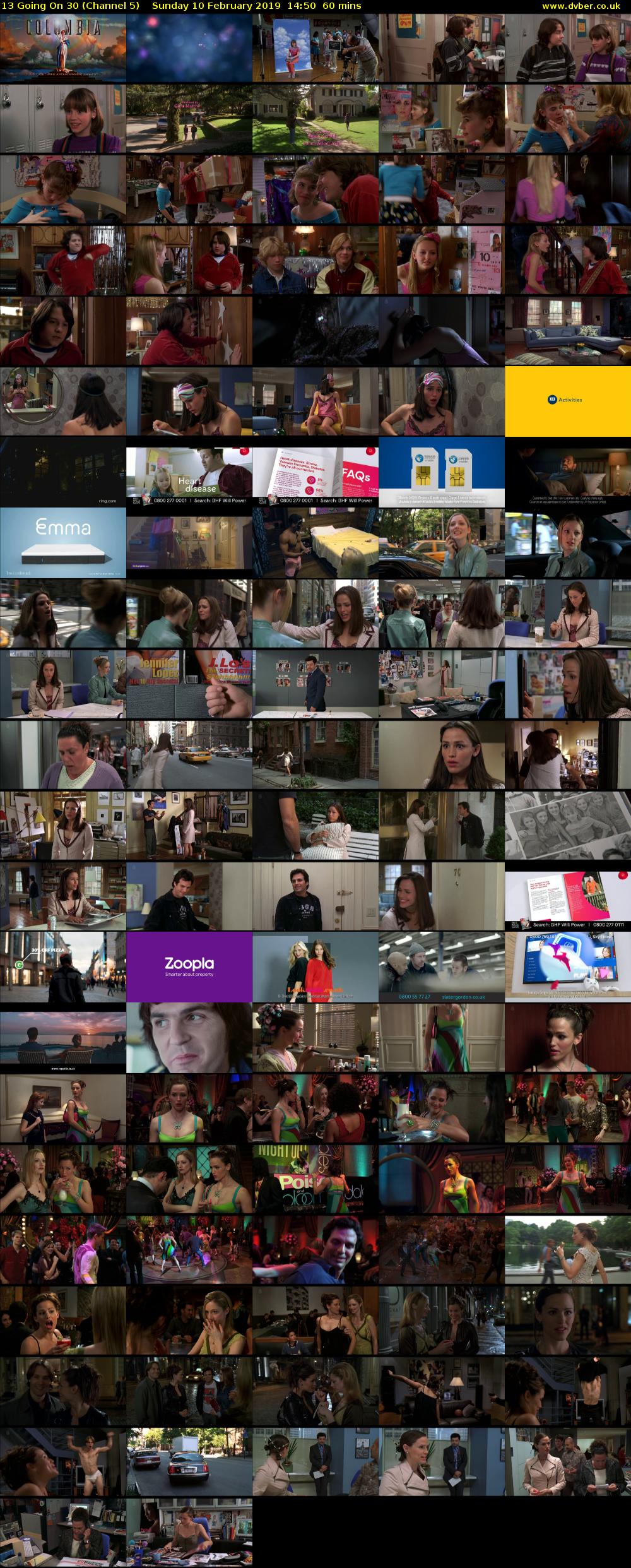 13 Going On 30 (Channel 5) Sunday 10 February 2019 14:50 - 15:50