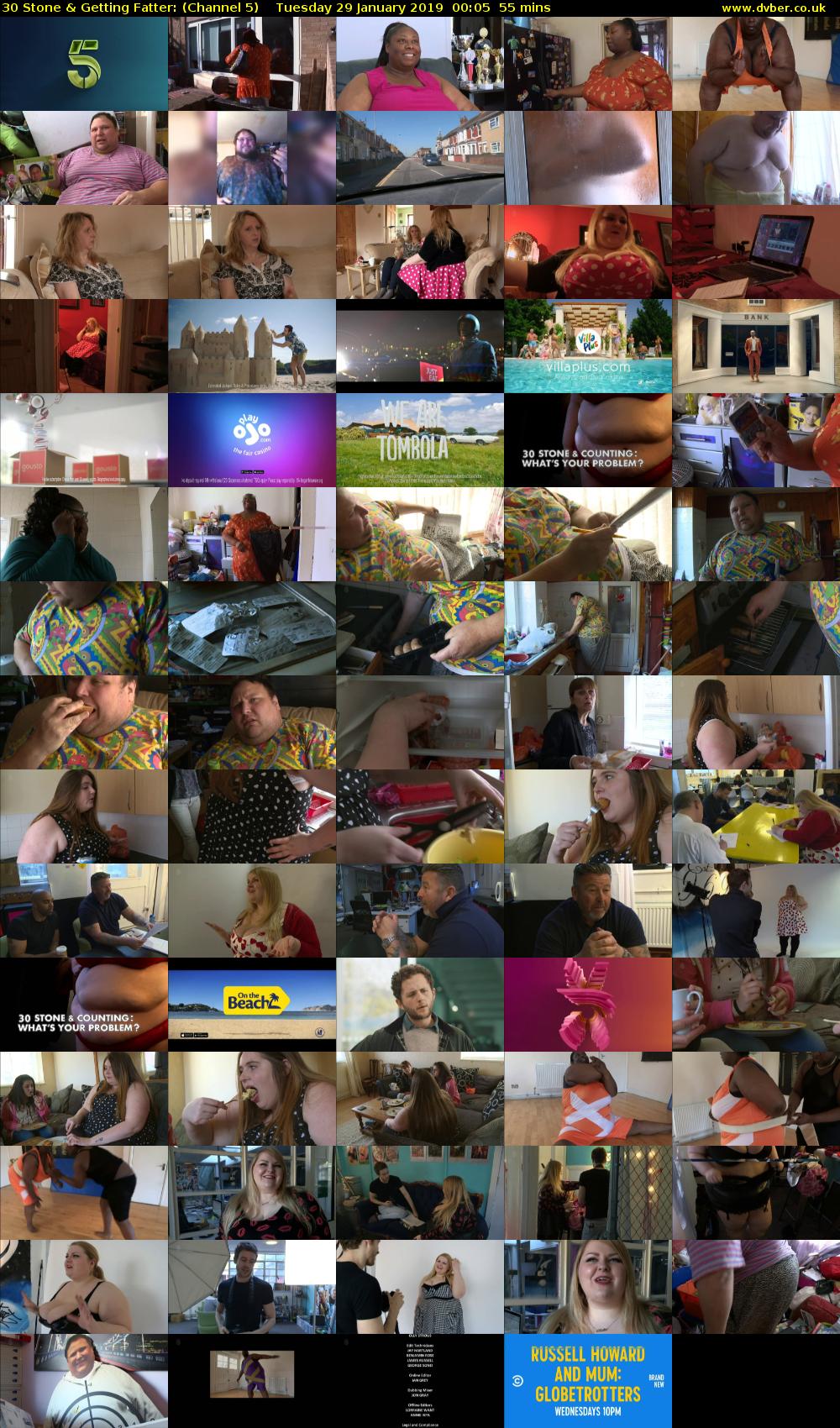 30 Stone & Getting Fatter: (Channel 5) Tuesday 29 January 2019 00:05 - 01:00