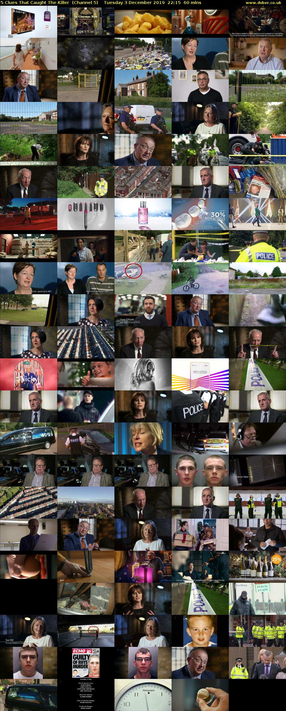 5 Clues That Caught The Killer  (Channel 5) Tuesday 3 December 2019 22:15 - 23:15