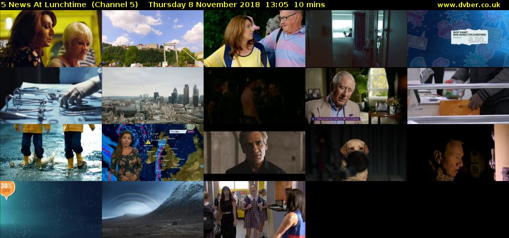 5 News At Lunchtime  (Channel 5) Thursday 8 November 2018 13:05 - 13:15
