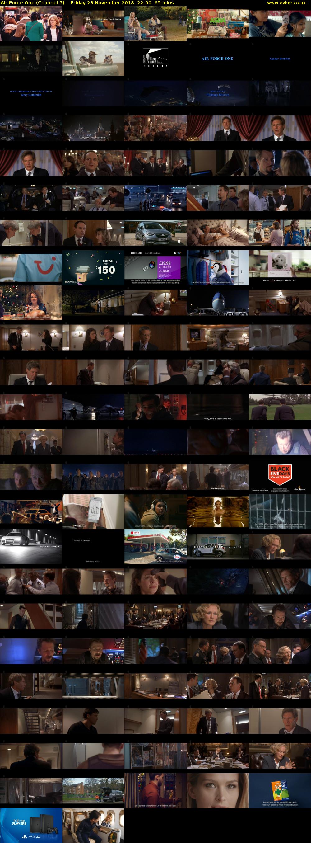 Air Force One (Channel 5) Friday 23 November 2018 22:00 - 23:05