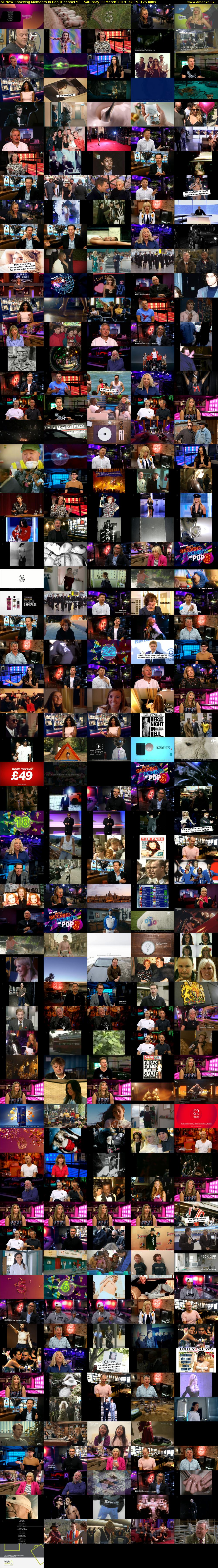 All New Shocking Moments In Pop (Channel 5) Saturday 30 March 2019 22:15 - 02:10