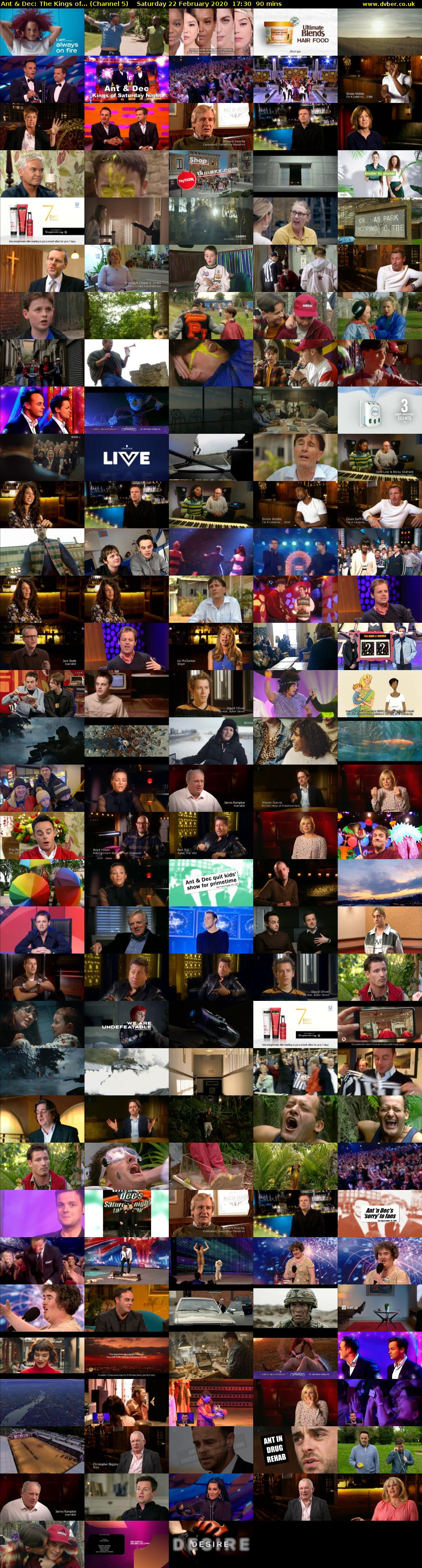 Ant & Dec: The Kings of... (Channel 5) Saturday 22 February 2020 17:30 - 19:00