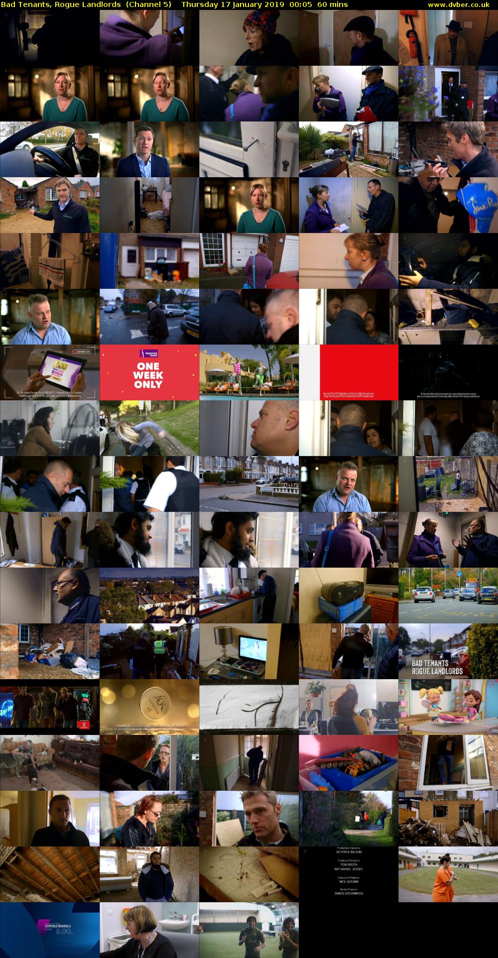 Bad Tenants, Rogue Landlords  (Channel 5) Thursday 17 January 2019 00:05 - 01:05