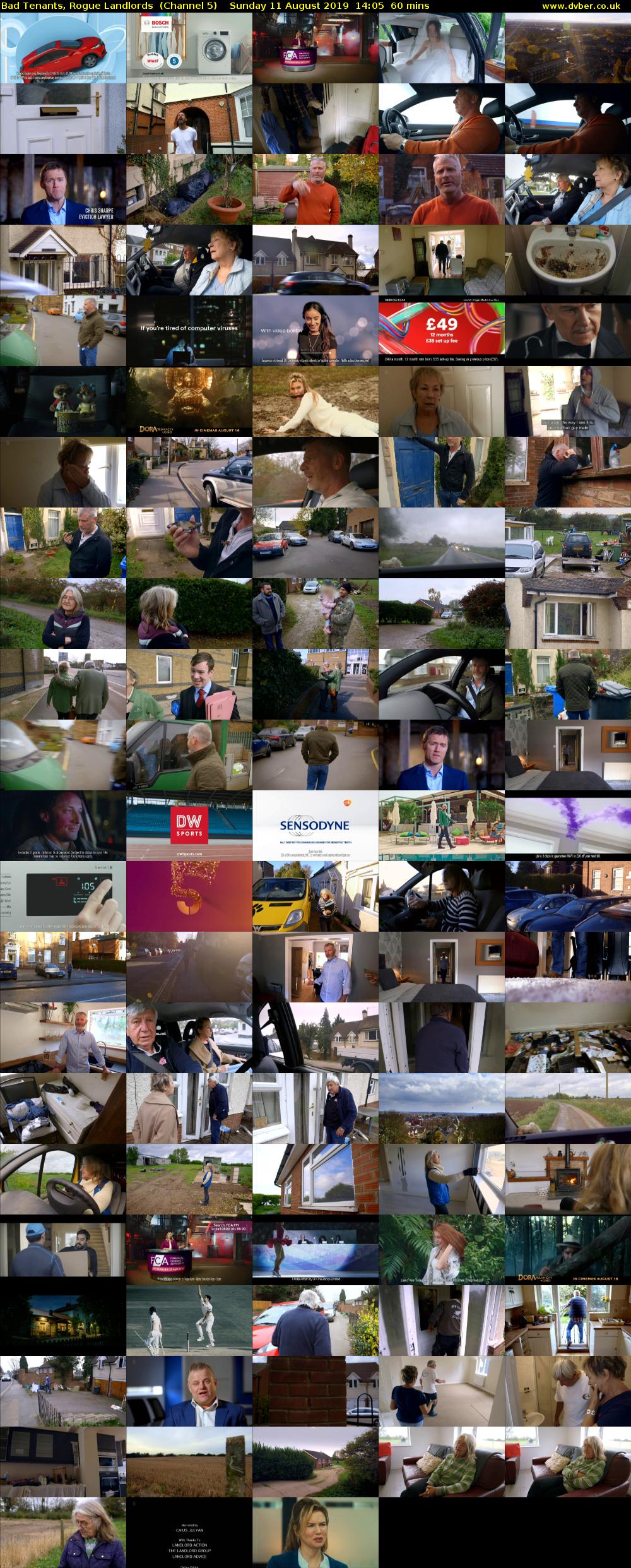 Bad Tenants, Rogue Landlords  (Channel 5) Sunday 11 August 2019 14:05 - 15:05