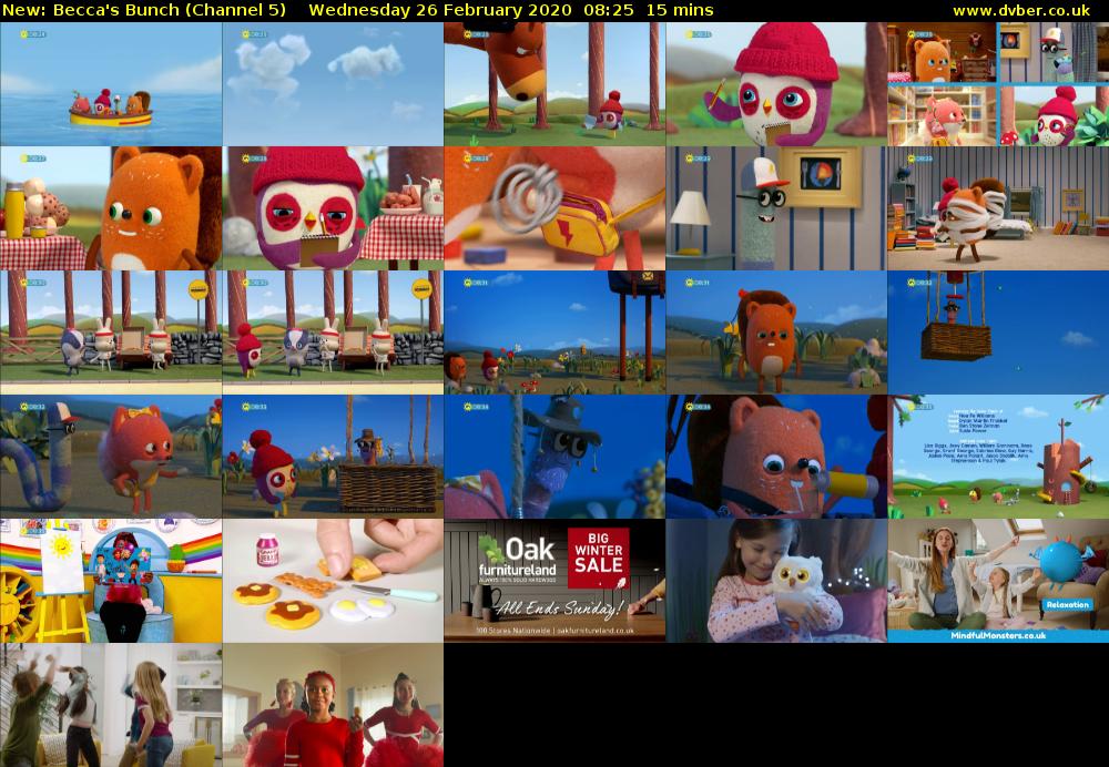 Becca's Bunch (Channel 5) Wednesday 26 February 2020 08:25 - 08:40