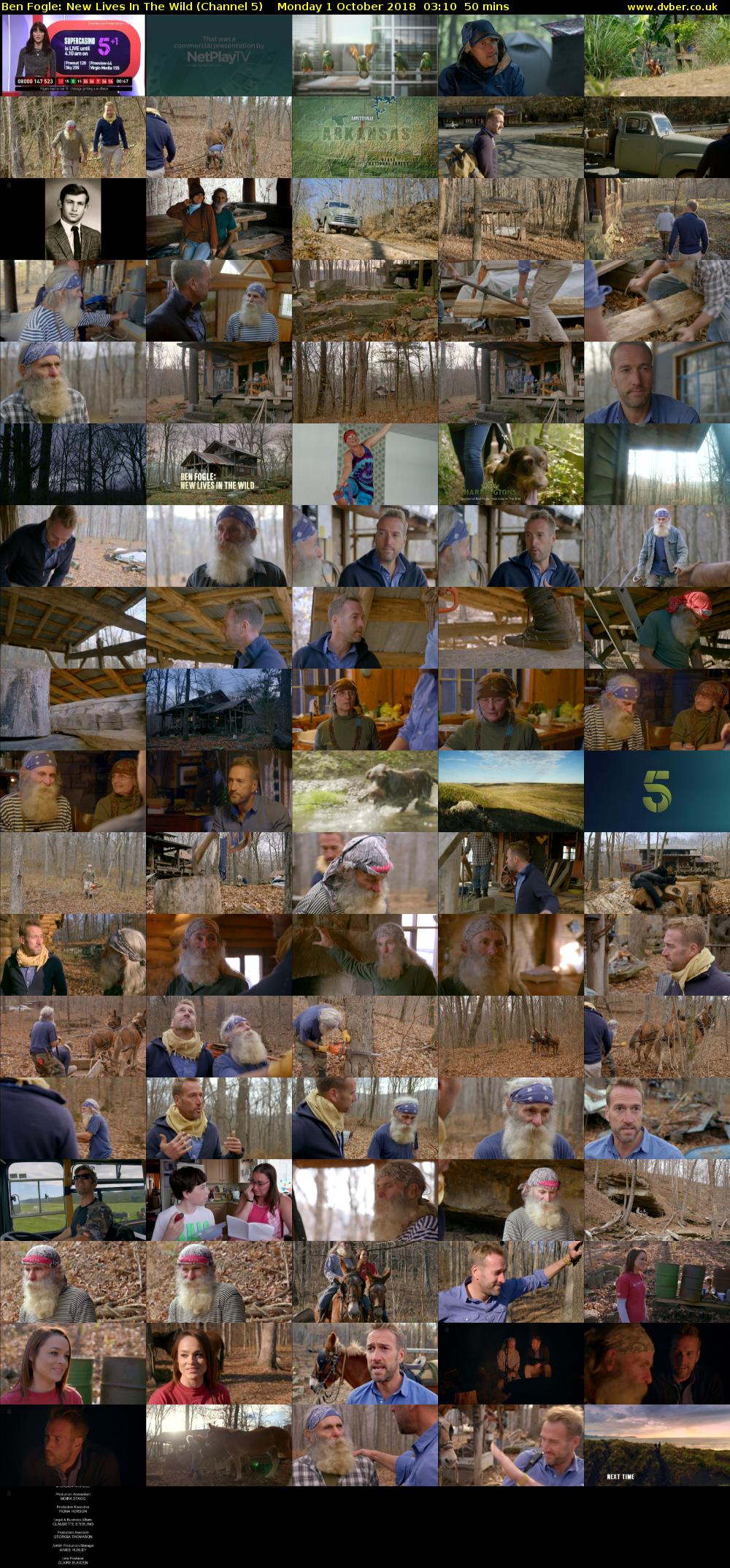 Ben Fogle: New Lives In The Wild (Channel 5) Monday 1 October 2018 03:10 - 04:00