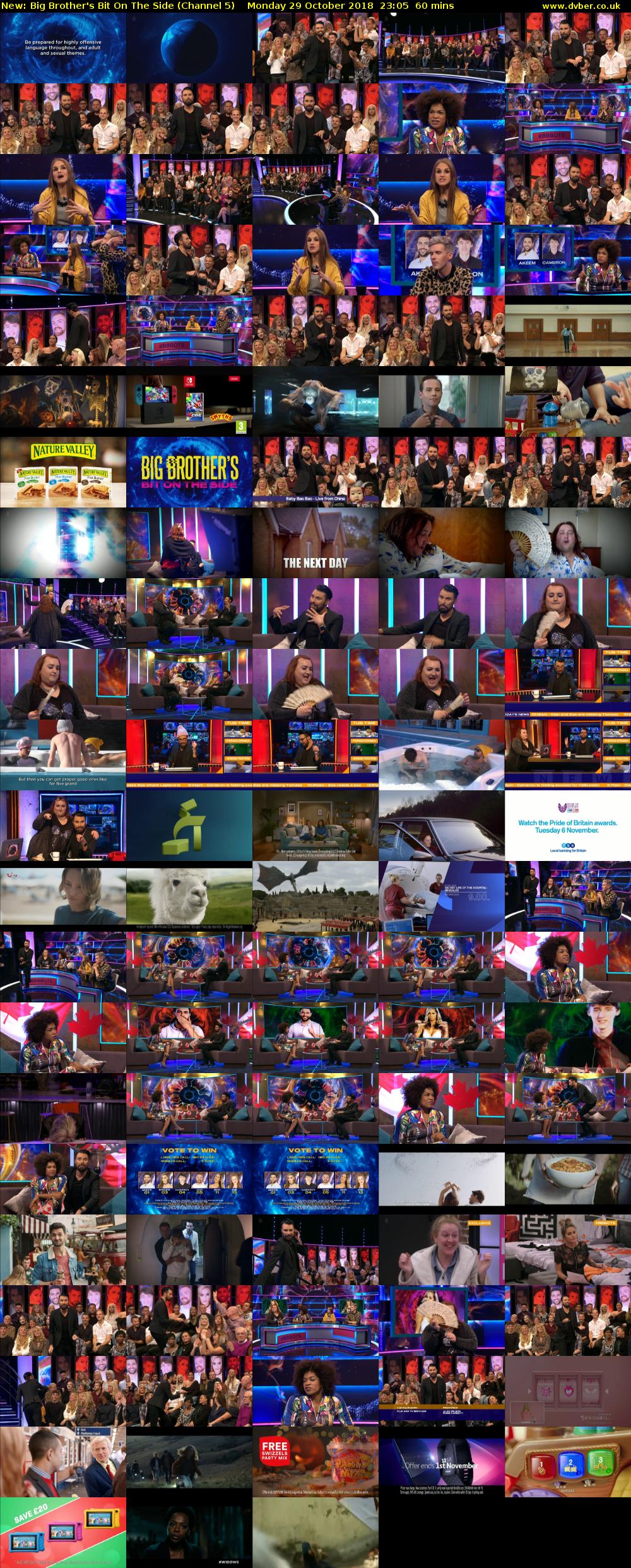 Big Brother's Bit On The Side (Channel 5) Monday 29 October 2018 23:05 - 00:05