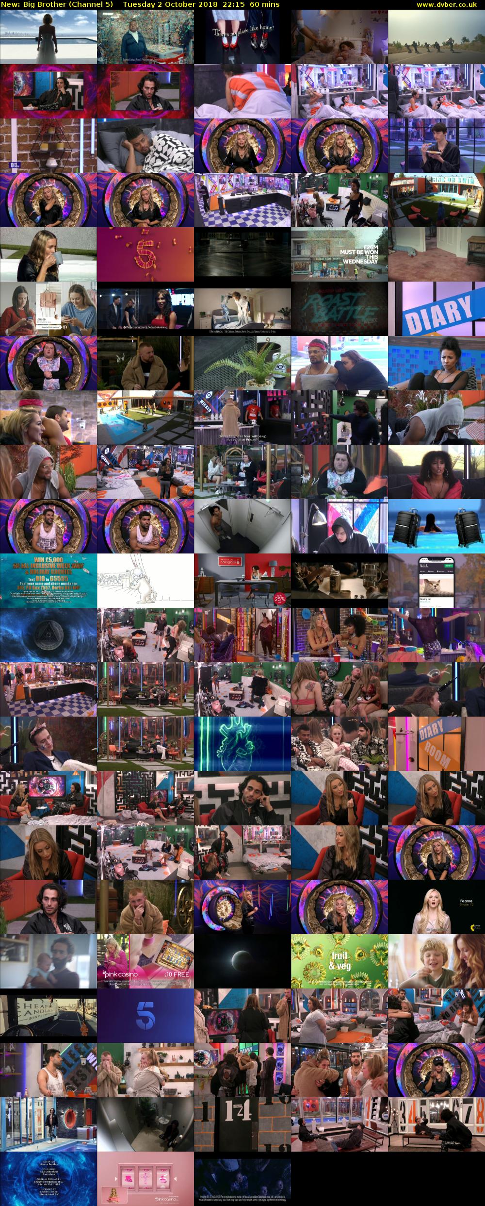 Big Brother (Channel 5) Tuesday 2 October 2018 22:15 - 23:15