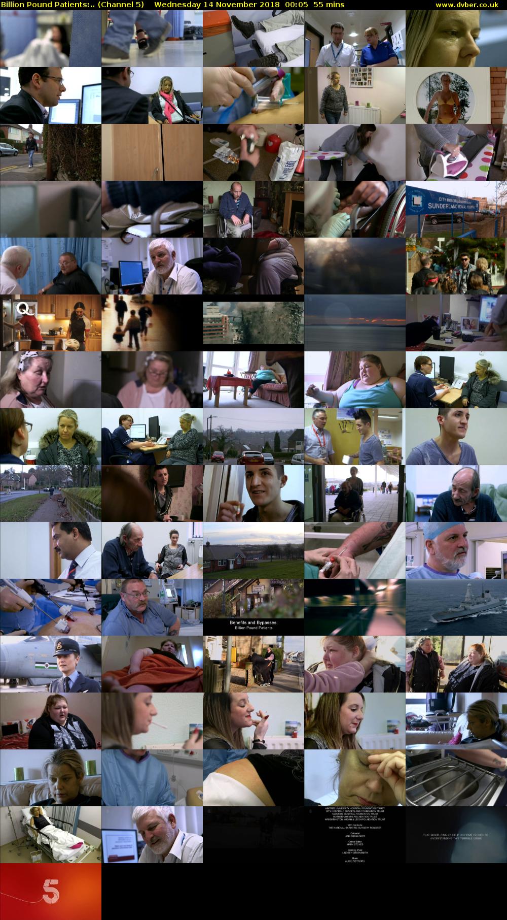 Billion Pound Patients:.. (Channel 5) Wednesday 14 November 2018 00:05 - 01:00
