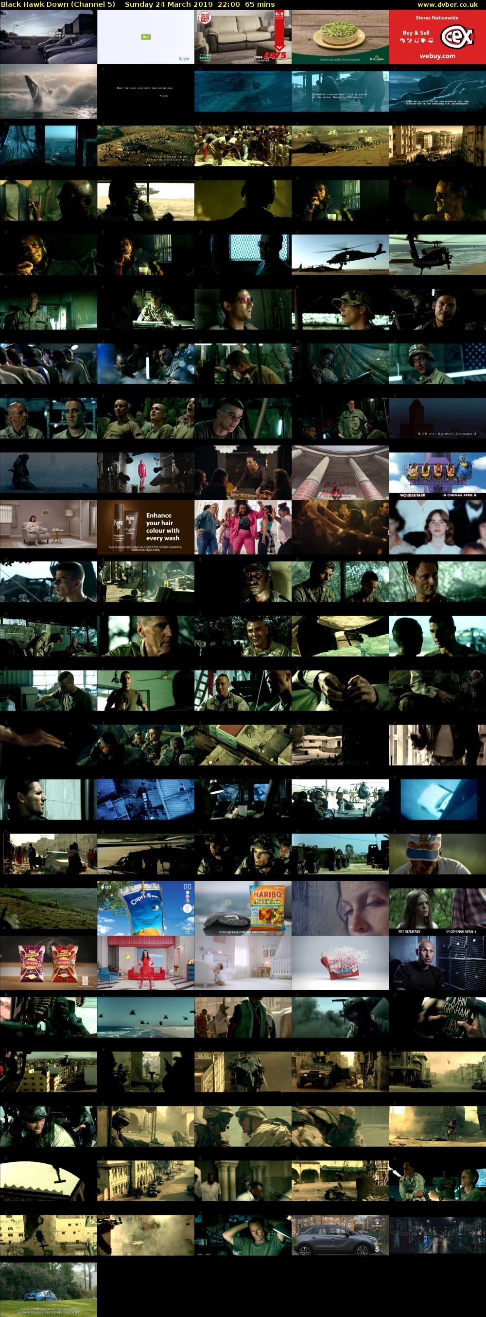 Black Hawk Down (Channel 5) Sunday 24 March 2019 22:00 - 23:05