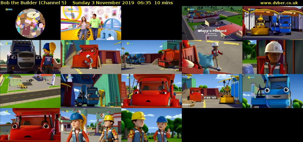 Bob the Builder (Channel 5) Sunday 3 November 2019 06:35 - 06:45