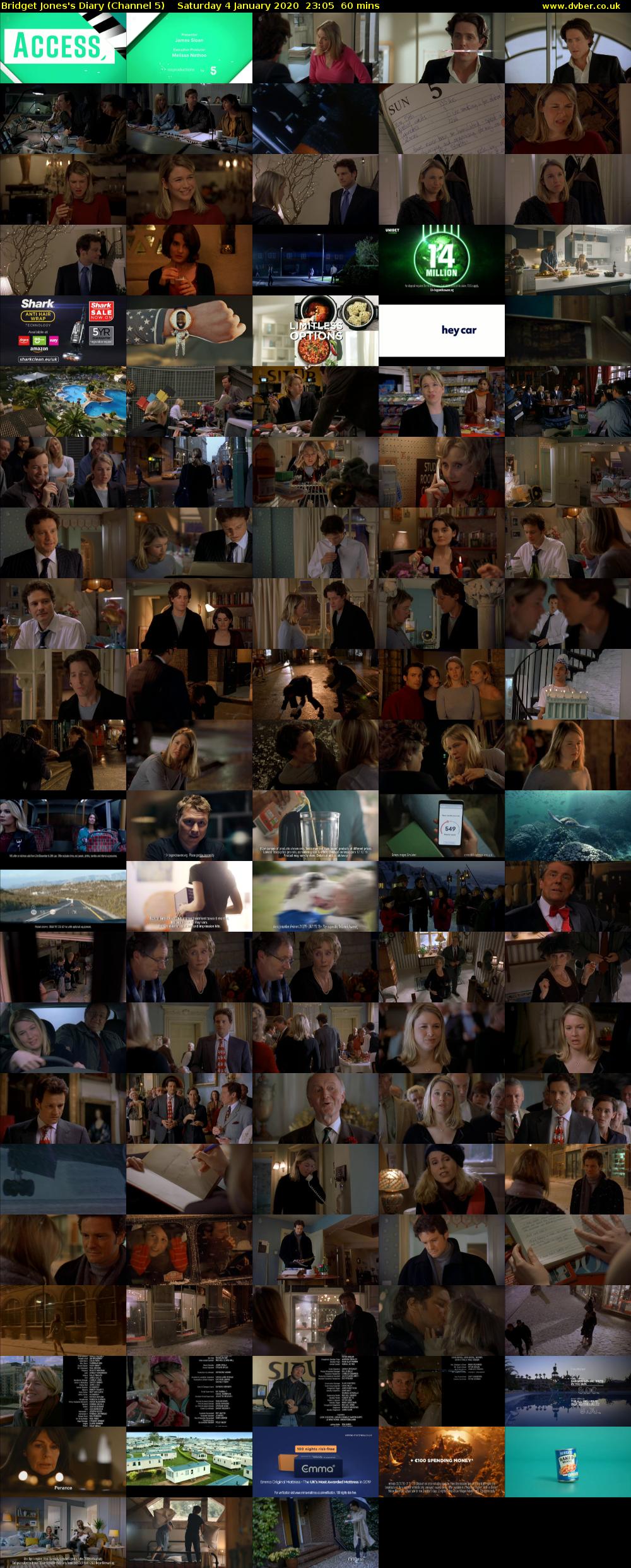 Bridget Jones's Diary (Channel 5) Saturday 4 January 2020 23:05 - 00:05