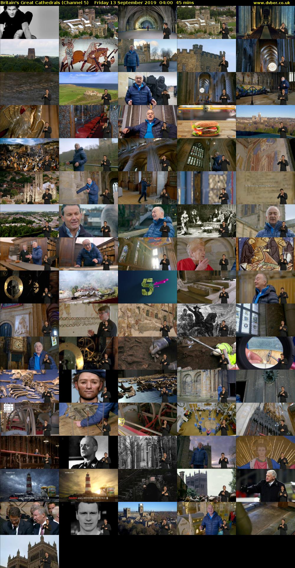 Britain's Great Cathedrals (Channel 5) Friday 13 September 2019 04:00 - 04:45