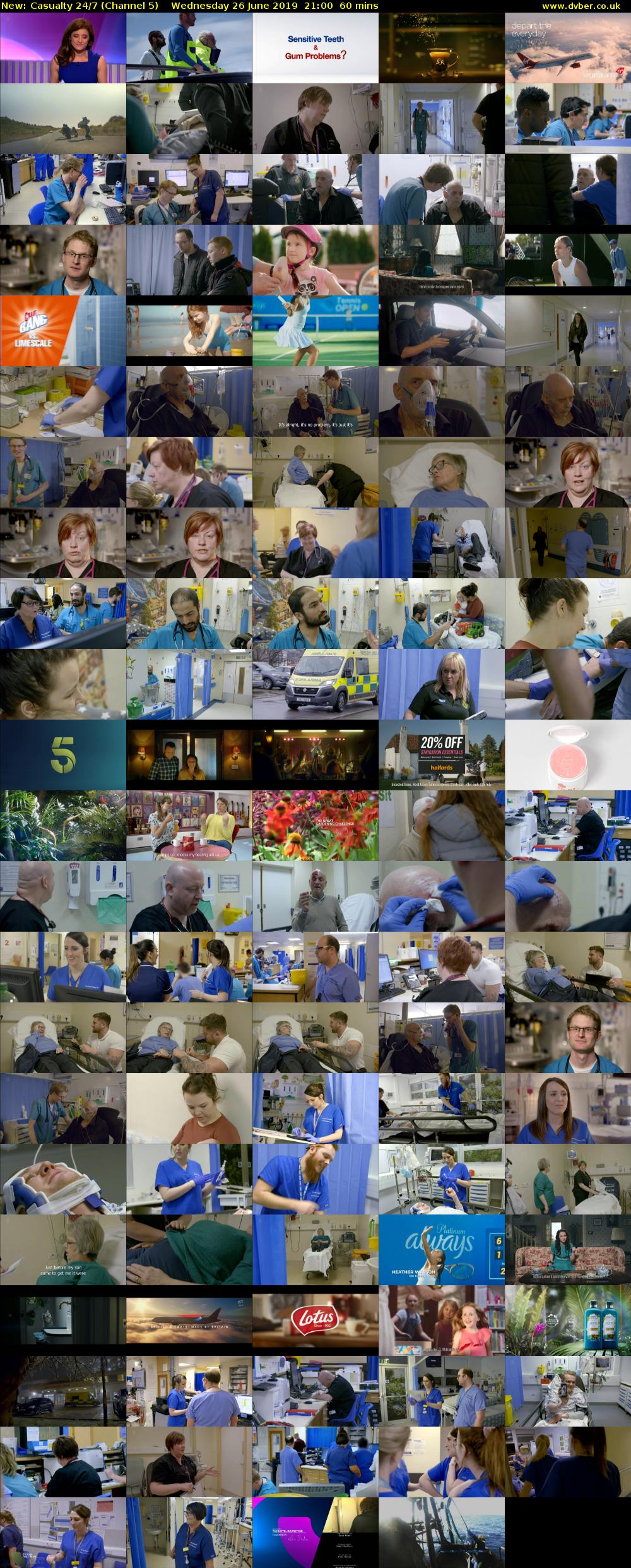 Casualty 24/7 (Channel 5) Wednesday 26 June 2019 21:00 - 22:00