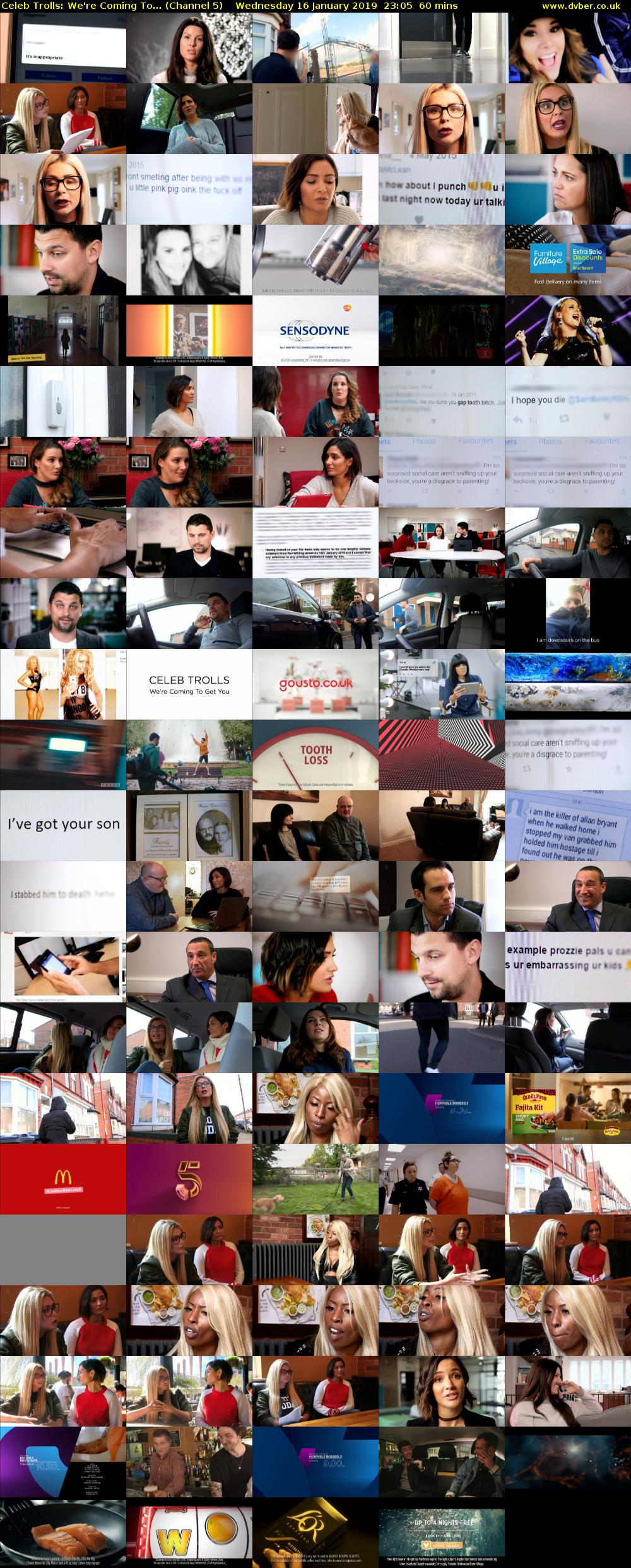 Celeb Trolls: We're Coming To... (Channel 5) Wednesday 16 January 2019 23:05 - 00:05