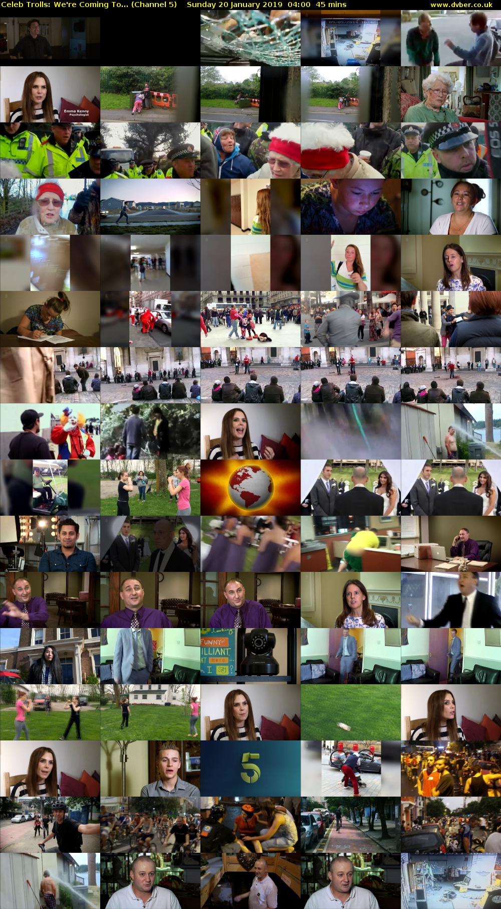 Celeb Trolls: We're Coming To... (Channel 5) Sunday 20 January 2019 04:00 - 04:45