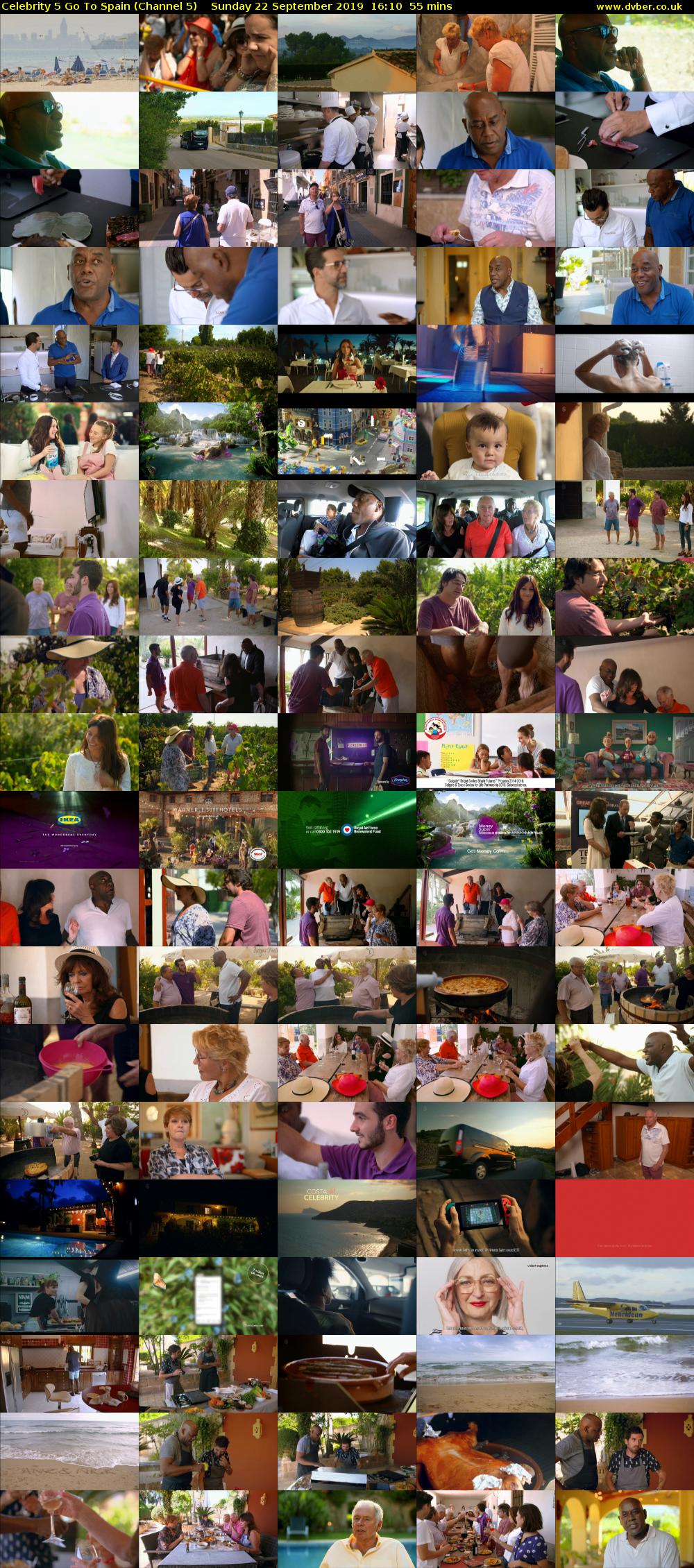 Celebrity 5 Go To Spain (Channel 5) Sunday 22 September 2019 16:10 - 17:05