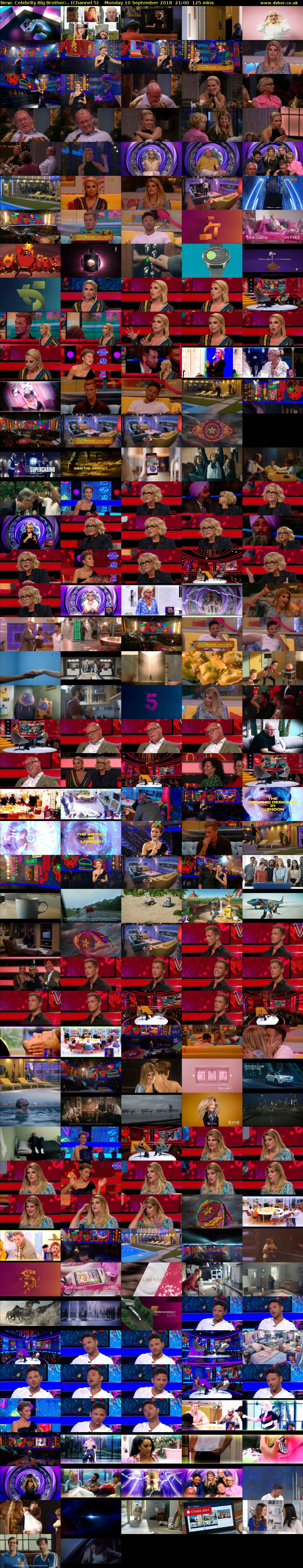Celebrity Big Brother:.. (Channel 5) Monday 10 September 2018 21:00 - 23:05