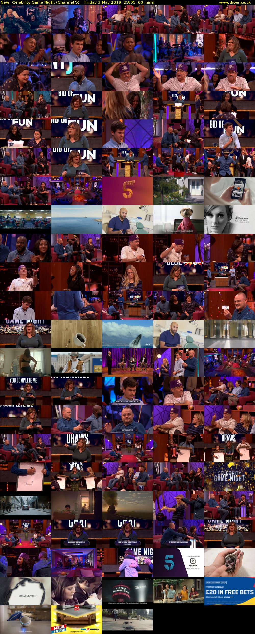 Celebrity Game Night (Channel 5) Friday 3 May 2019 23:05 - 00:05