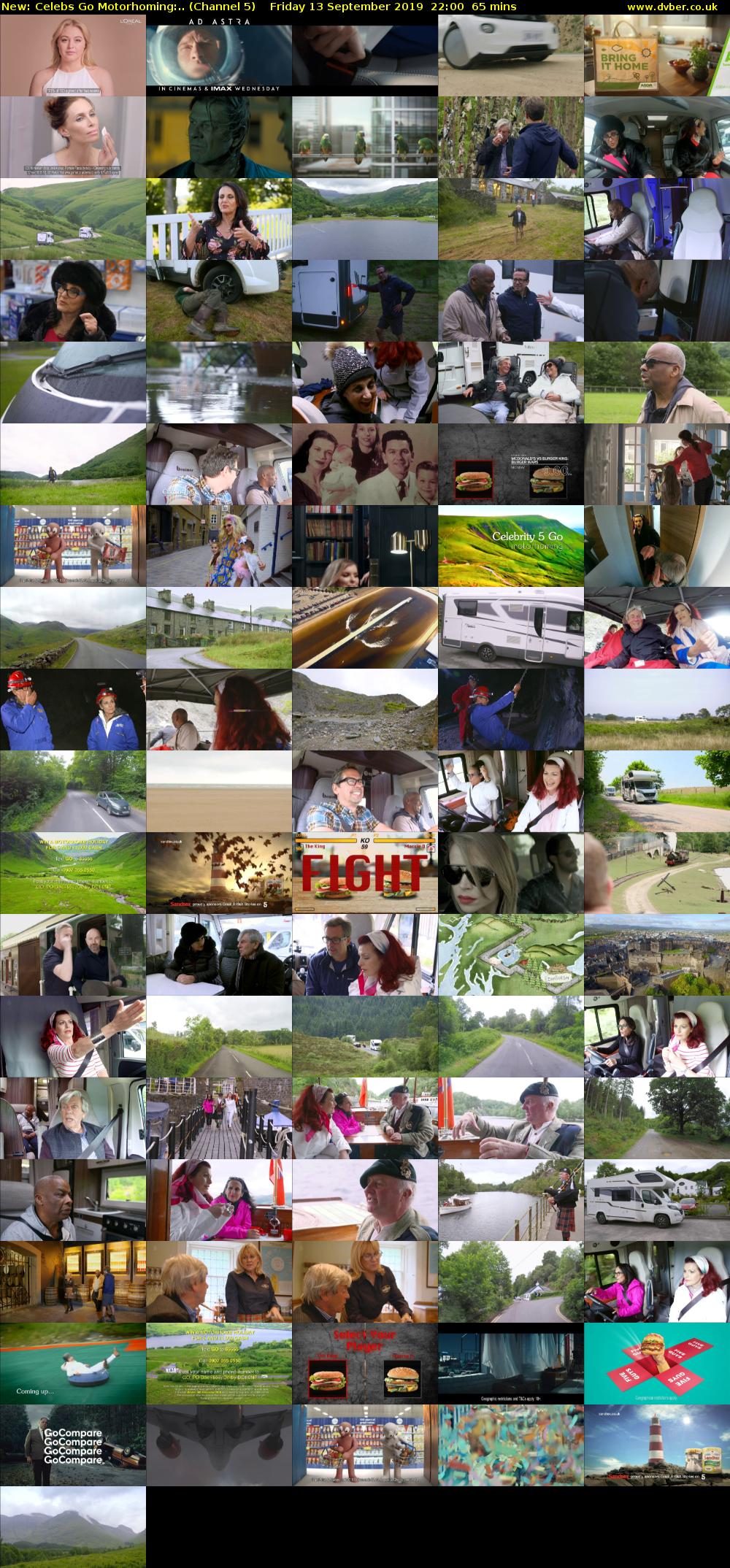 Celebs Go Motorhoming:.. (Channel 5) Friday 13 September 2019 22:00 - 23:05