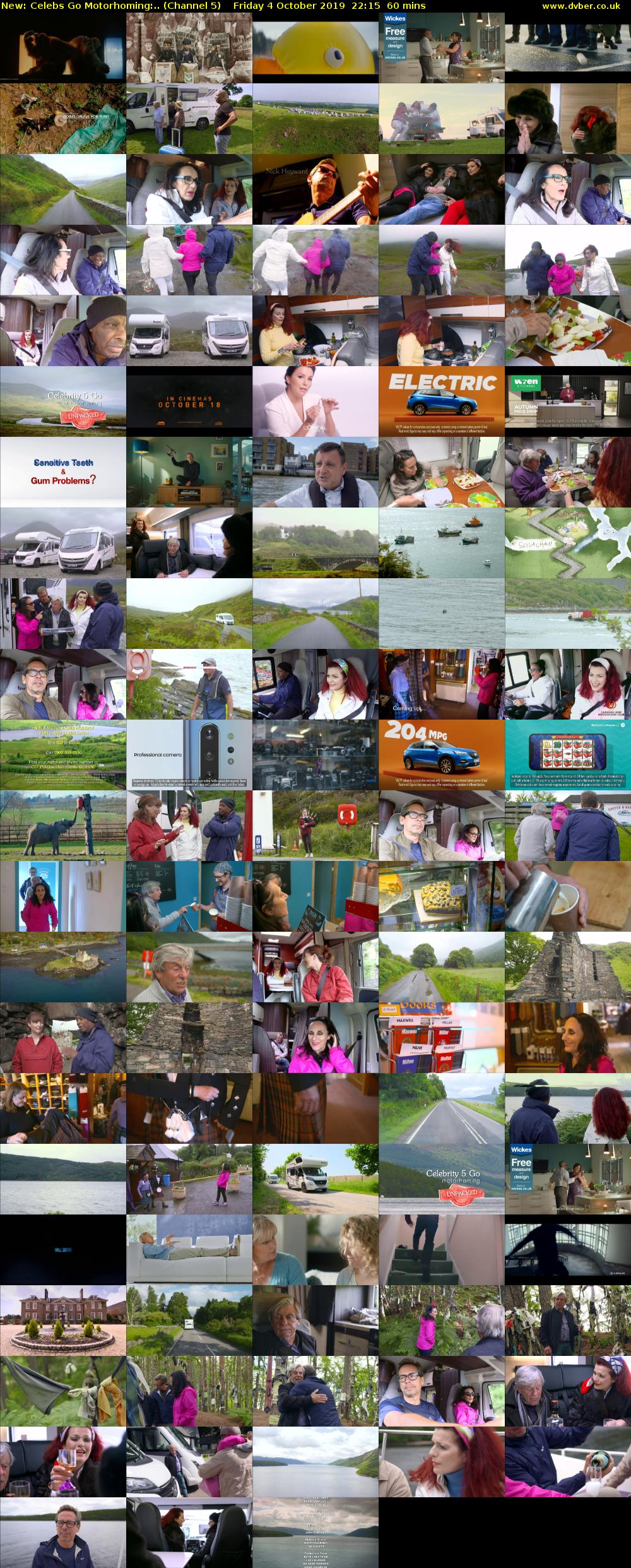 Celebs Go Motorhoming:.. (Channel 5) Friday 4 October 2019 22:15 - 23:15