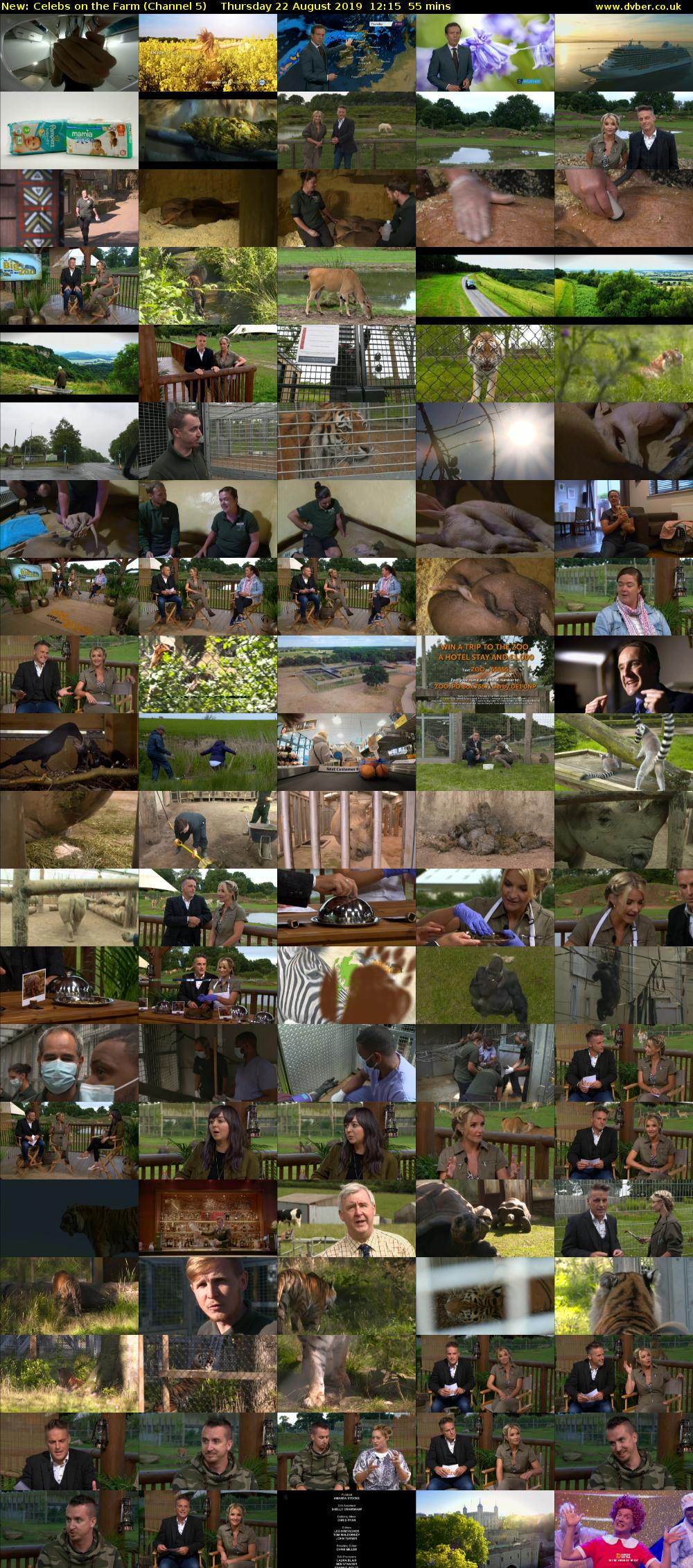 Celebs on the Farm (Channel 5) Thursday 22 August 2019 12:15 - 13:10