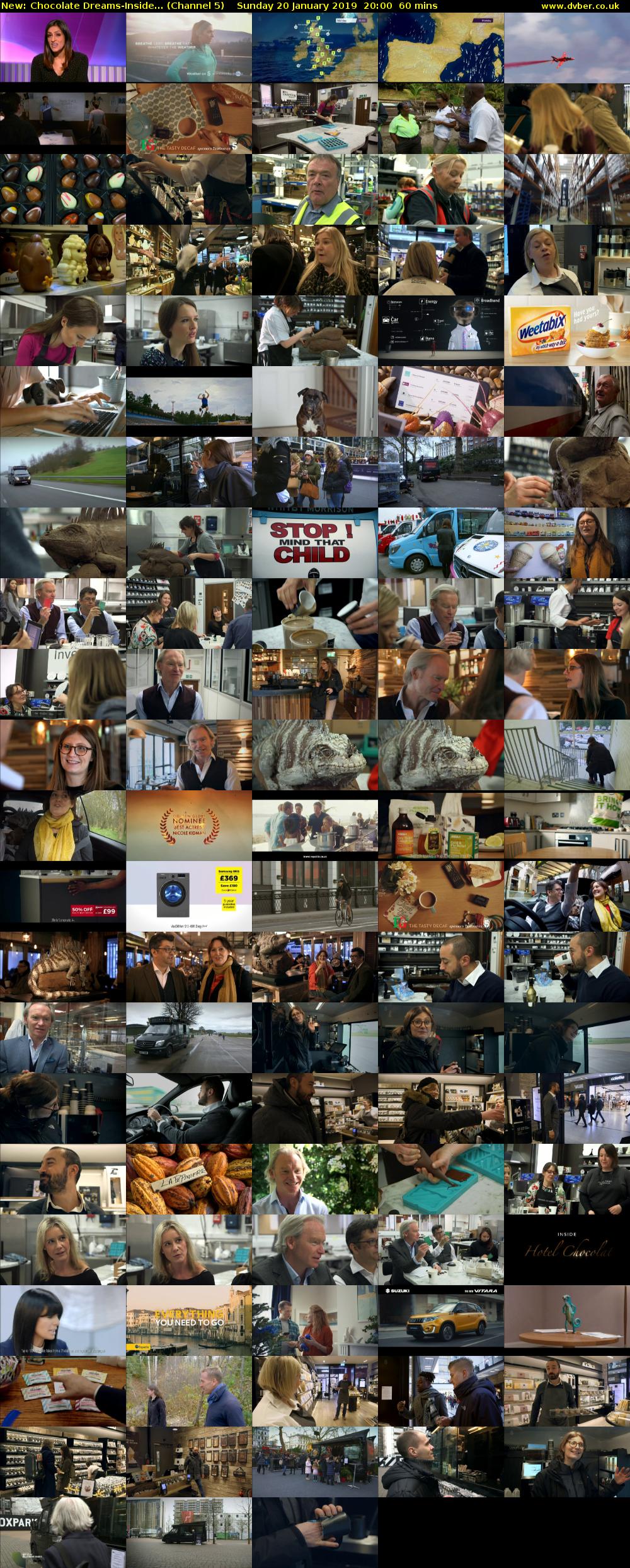 Chocolate Dreams-Inside... (Channel 5) Sunday 20 January 2019 20:00 - 21:00