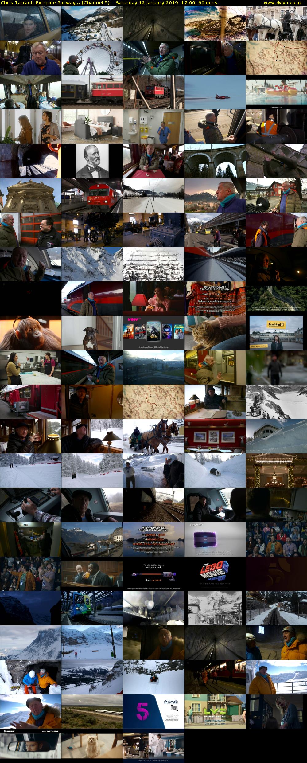 Chris Tarrant: Extreme Railway... (Channel 5) Saturday 12 January 2019 17:00 - 18:00