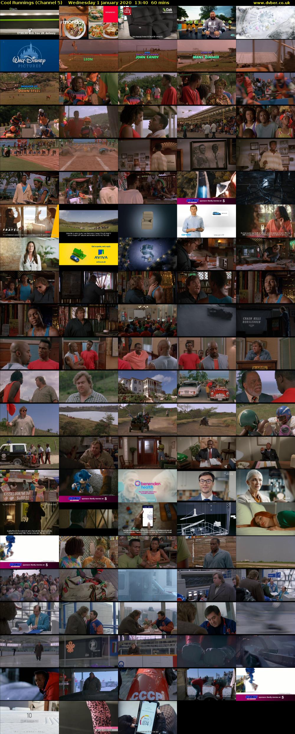 Cool Runnings (Channel 5) Wednesday 1 January 2020 13:40 - 14:40