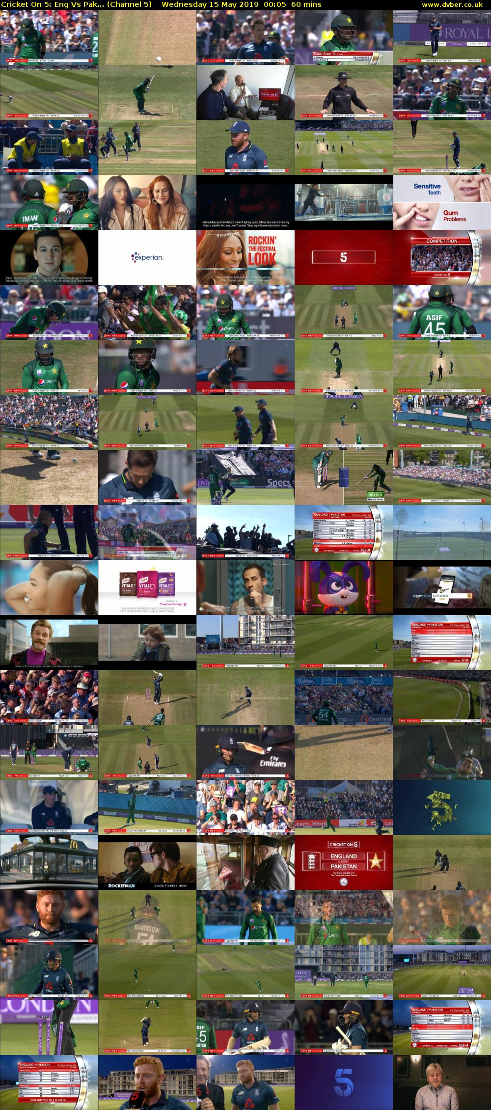 Cricket On 5: Eng Vs Pak... (Channel 5) Wednesday 15 May 2019 00:05 - 01:05