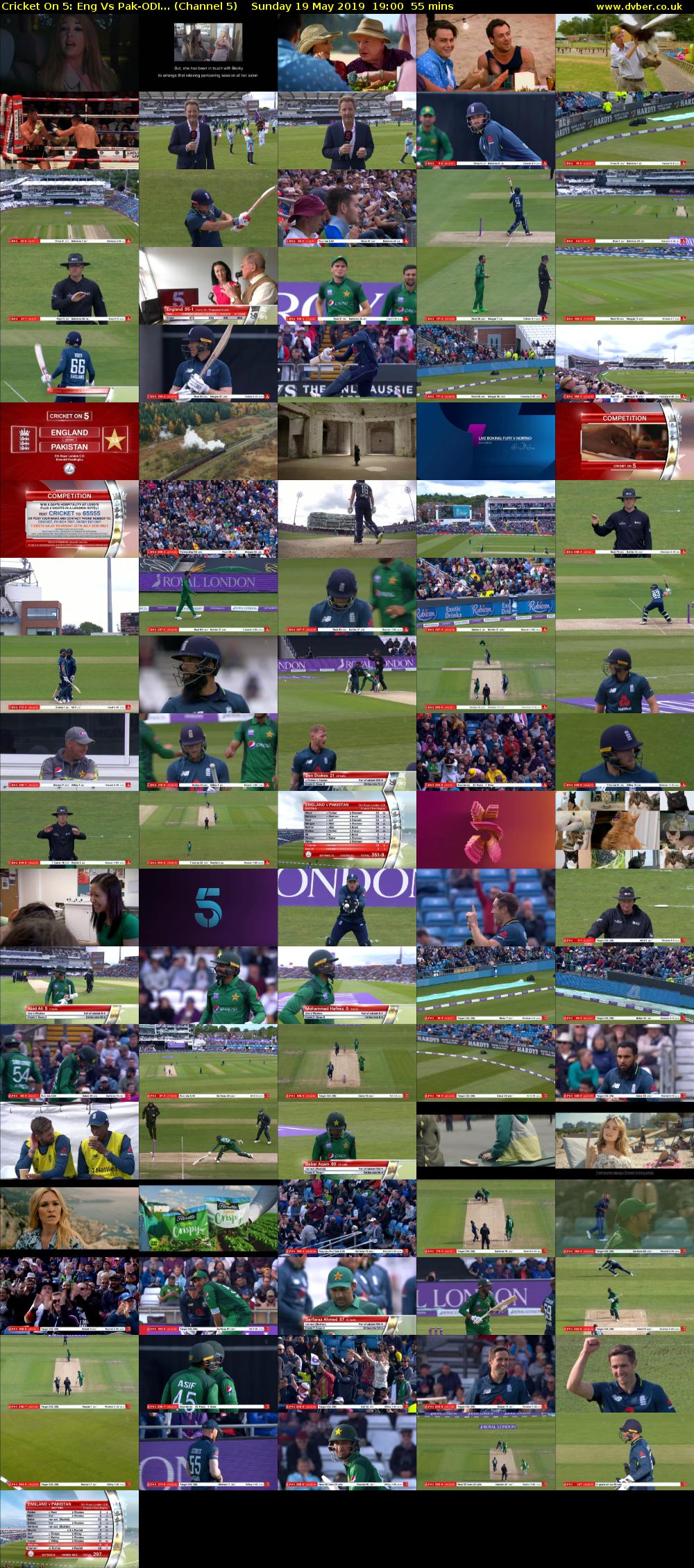 Cricket On 5: Eng Vs Pak-ODI... (Channel 5) Sunday 19 May 2019 19:00 - 19:55