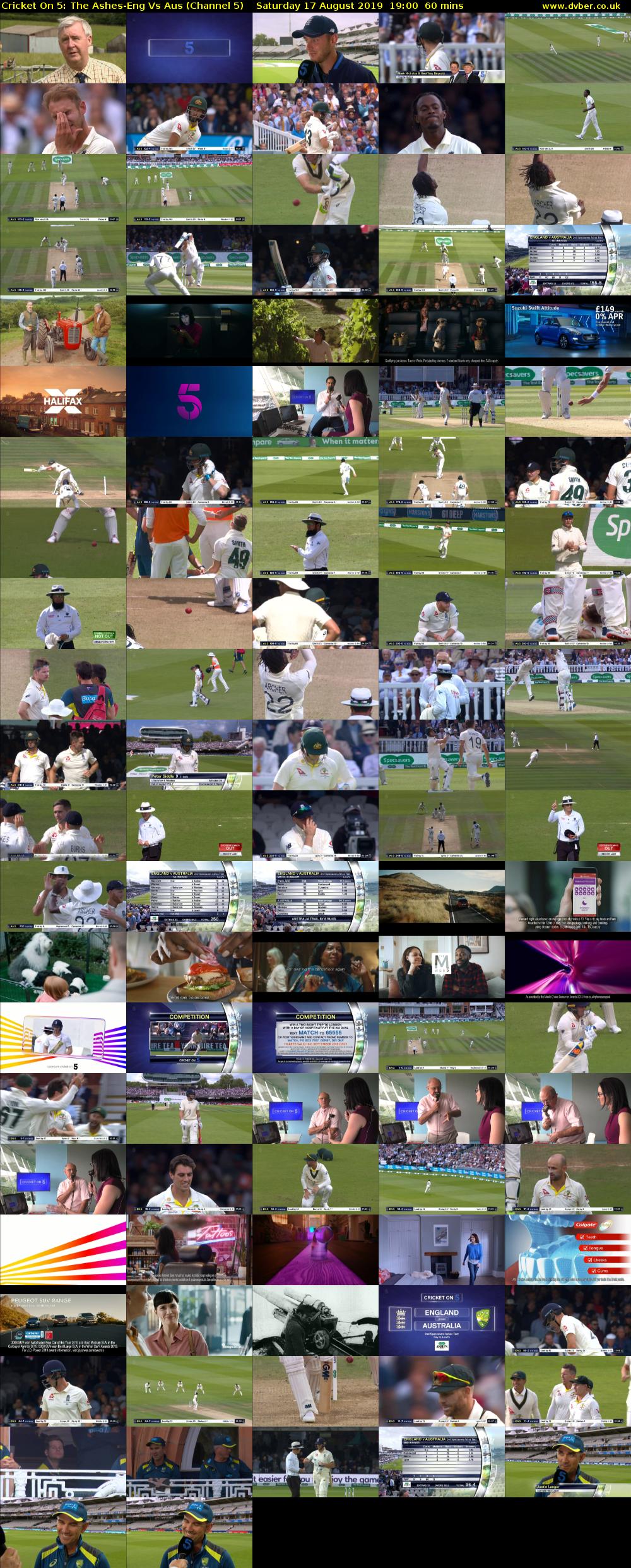 Cricket On 5: The Ashes-Eng Vs Aus (Channel 5) Saturday 17 August 2019 19:00 - 20:00